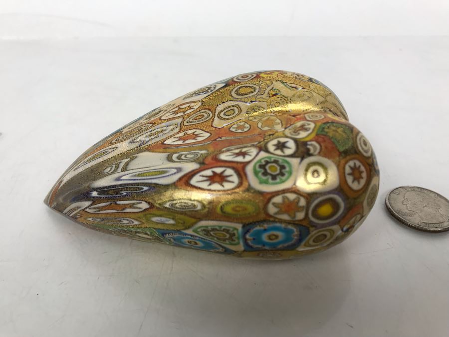 Vetreria Artistica Gambaro & Poggi Murano Art Glass Millefiori Heart Made In Italy 4.5L [Photo 5]