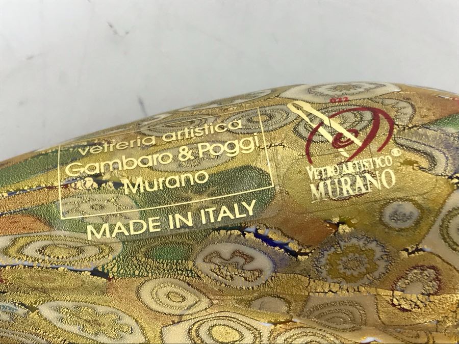 Vetreria Artistica Gambaro & Poggi Murano Art Glass Millefiori Heart Made In Italy 4.5L [Photo 2]
