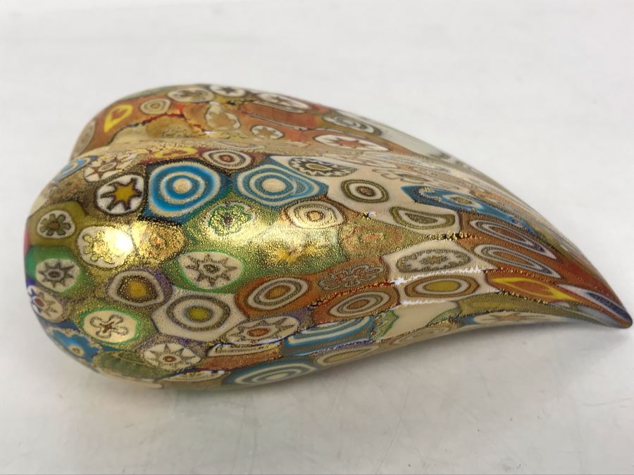 Vetreria Artistica Gambaro & Poggi Murano Art Glass Millefiori Heart Made In Italy 4.5L [Photo 7]
