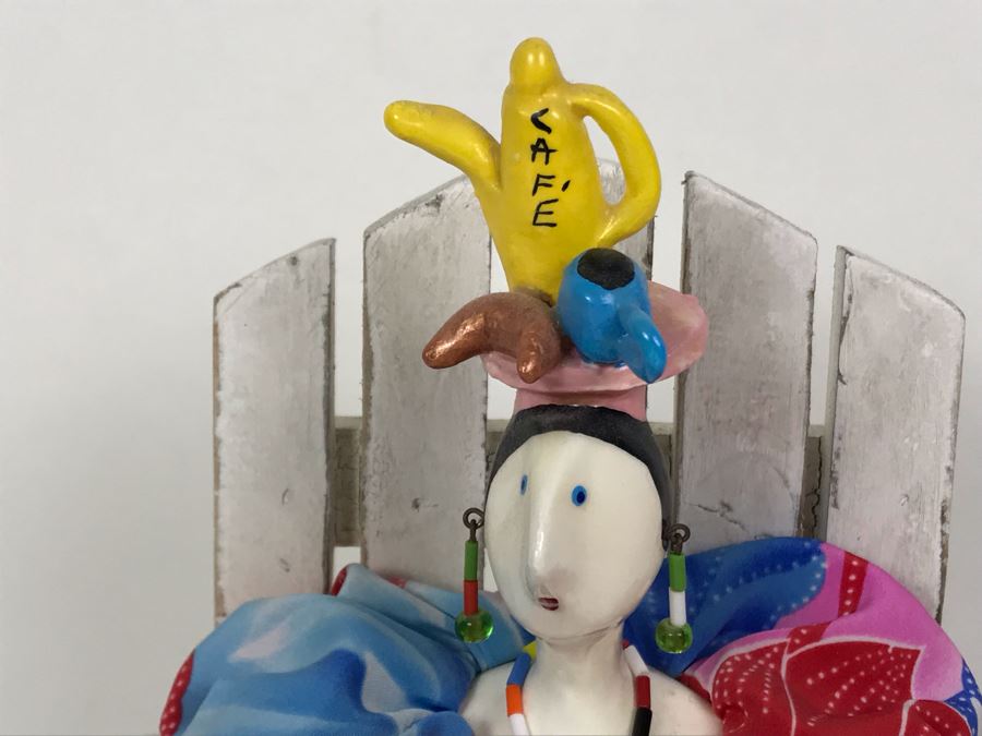 Vintage French Cerri'Art Poupee Porcelain Handmade Pannicum Seed Filled Body Doll With Chair [Photo 4]