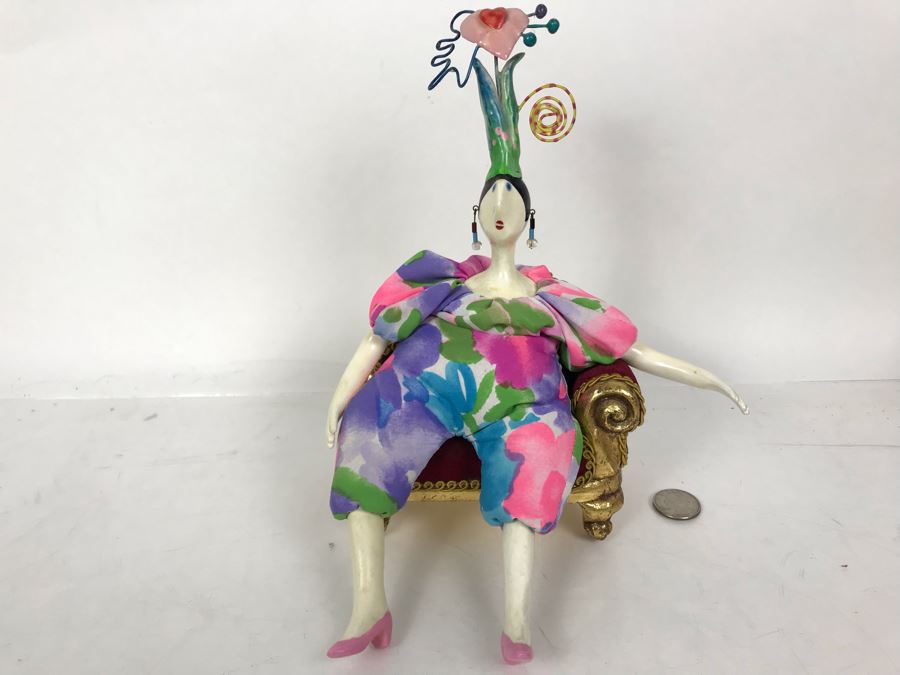 Vintage French Cerri'Art Poupee Porcelain Handmade Pannicum Seed Filled Body Doll [Photo 6]