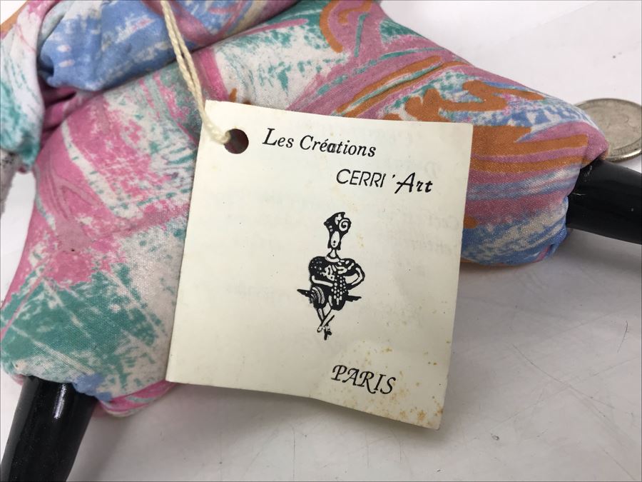 Vintage French Cerri'Art Poupee Porcelain Handmade Pannicum Seed Filled Body Doll With Tags [Photo 8]