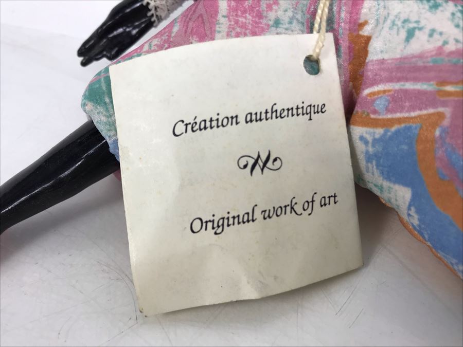 Vintage French Cerri'Art Poupee Porcelain Handmade Pannicum Seed Filled Body Doll With Tags [Photo 9]