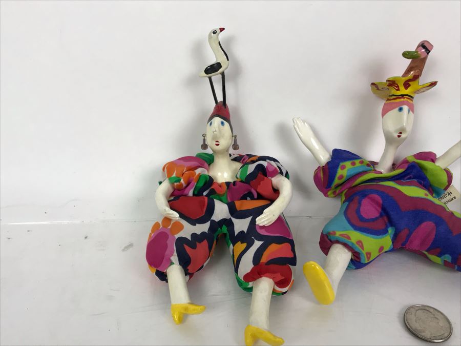 (3) Vintage French Cerri'Art Poupee Porcelain Handmade Pannicum Seed Filled Body Dolls [Photo 3]