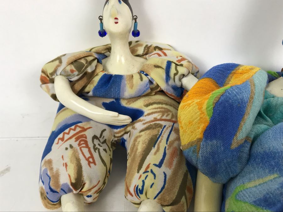 (3) Vintage French Cerri'Art Poupee Porcelain Handmade Pannicum Seed Filled Body Dolls [Photo 8]