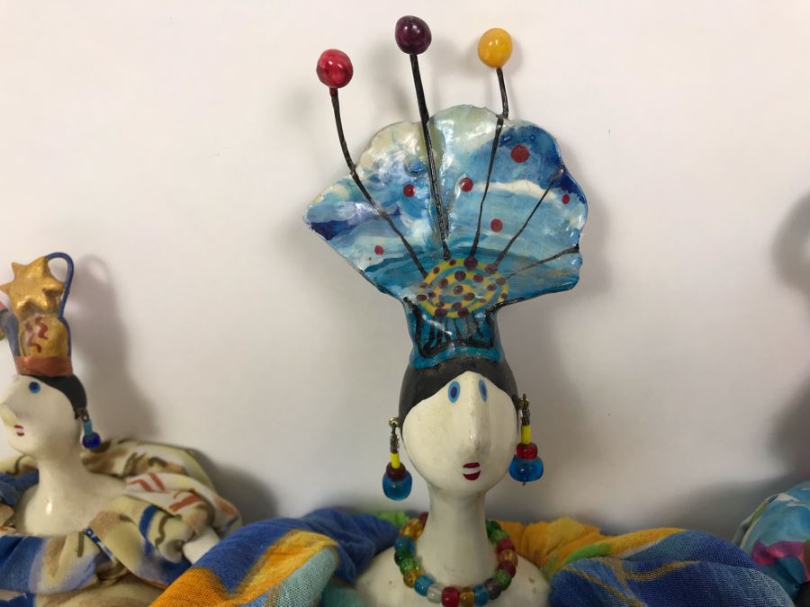 (3) Vintage French Cerri'Art Poupee Porcelain Handmade Pannicum Seed Filled Body Dolls [Photo 3]