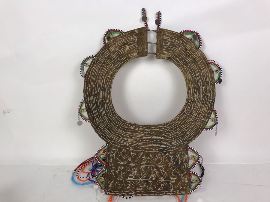 Fine African Masai Kenya Wedding Ceremonial Beaded Necklace (Some Of The Hanging Strands Need Repair) [Photo 8]