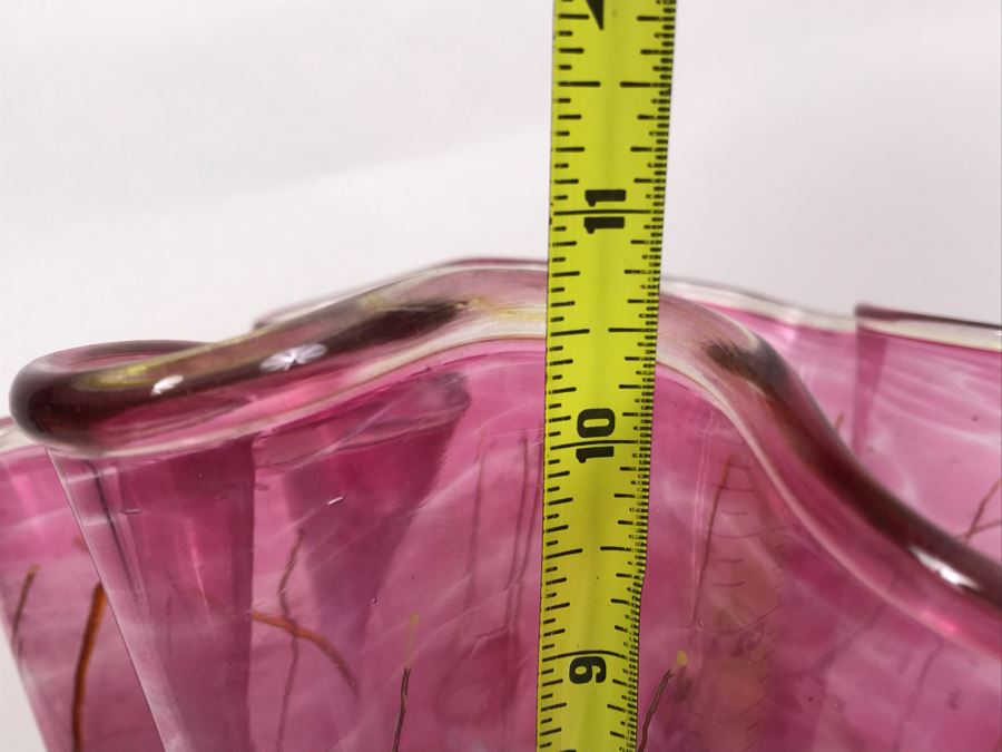 Signed Paul Allen Counts Art Glass Ocean Floor Vase 10.5H X 10W [Photo 10]