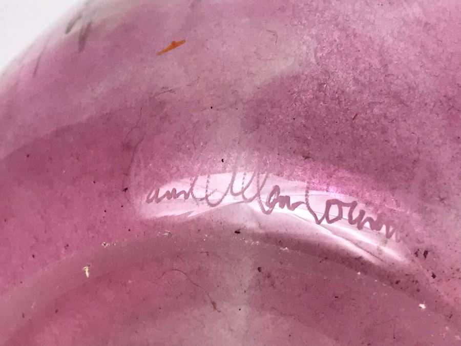 Signed Paul Allen Counts Art Glass Ocean Floor Vase 10.5H X 10W [Photo 12]