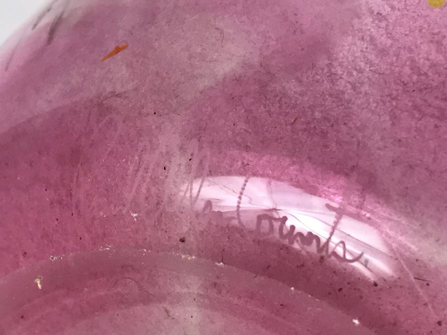 Signed Paul Allen Counts Art Glass Ocean Floor Vase 10.5H X 10W [Photo 13]