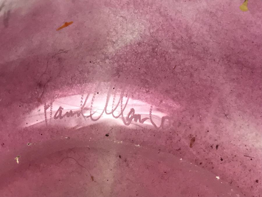 Signed Paul Allen Counts Art Glass Ocean Floor Vase 10.5H X 10W [Photo 16]
