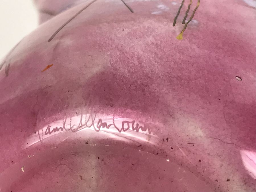 Signed Paul Allen Counts Art Glass Ocean Floor Vase 10.5H X 10W [Photo 14]