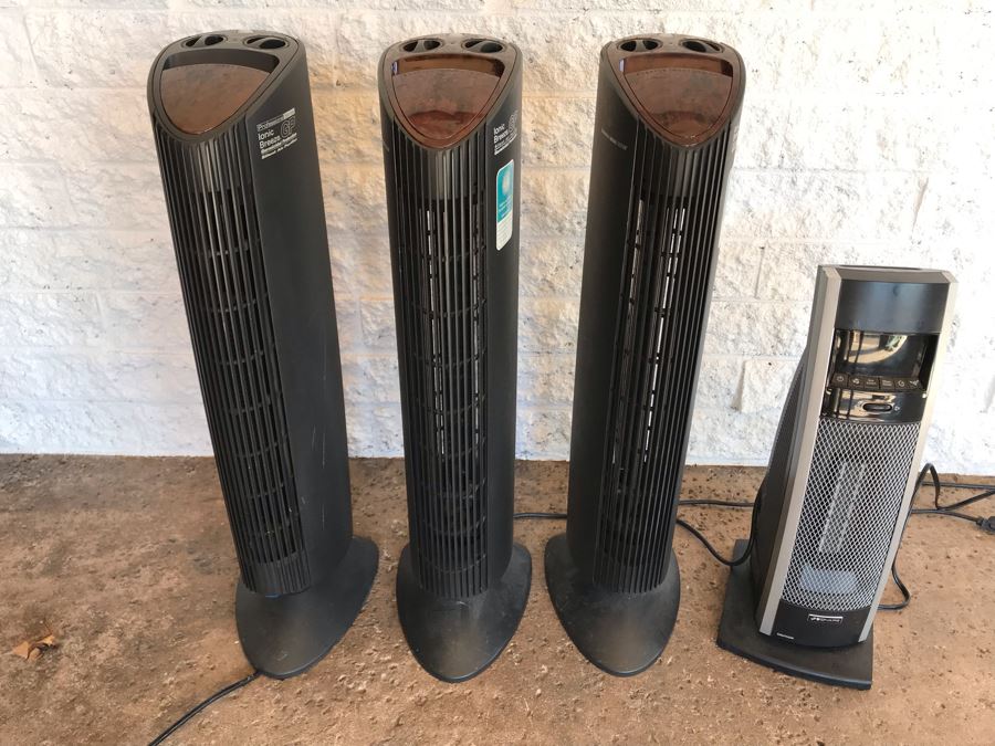 (3) Sharper Image Ionic Breeze Electrostatic Air Cleaners And (1) Bionaire Heater BCH9212