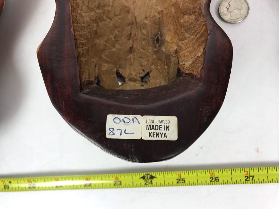 (3) Hand Carved African Animal Wall Hangings Masks Made In Kenya 6W X 15L [Photo 6]