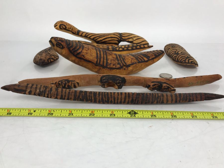 Collection Of Vintage Hand Carved Wooden Aboriginal Australia Figurines Animals Tribal Sculptures [Photo 11]