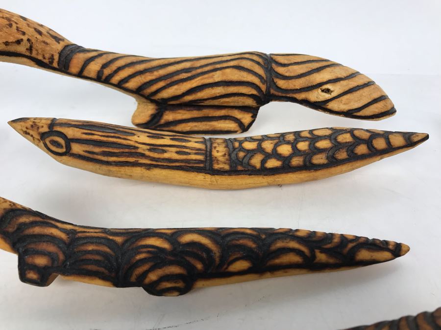 Collection Of Vintage Hand Carved Wooden Aboriginal Australia Figurines Animals Tribal Sculptures [Photo 7]