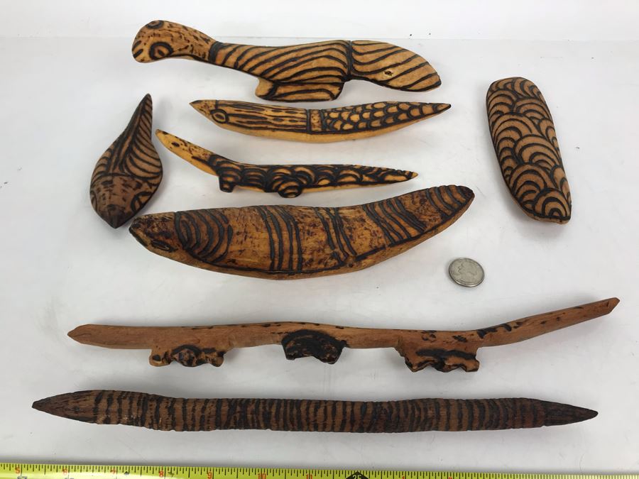 Collection Of Vintage Hand Carved Wooden Aboriginal Australia Figurines Animals Tribal Sculptures [Photo 3]