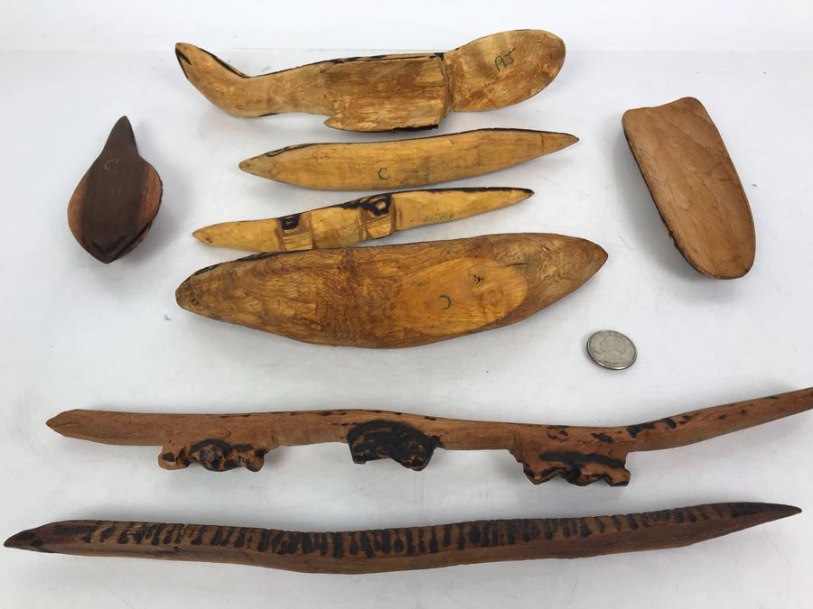 Collection Of Vintage Hand Carved Wooden Aboriginal Australia Figurines Animals Tribal Sculptures [Photo 12]