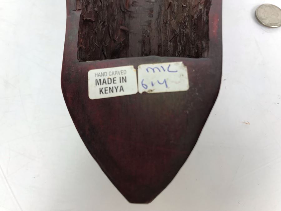 Hand Carved African Animal Mask Wall Hanging Made In Kenya And Hand Carved Signed African Stone Bird Figurine Made In Kenya [Photo 9]