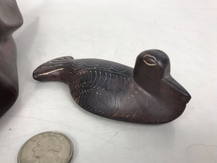 Hand Carved African Animal Mask Wall Hanging Made In Kenya And Hand Carved Signed African Stone Bird Figurine Made In Kenya [Photo 6]