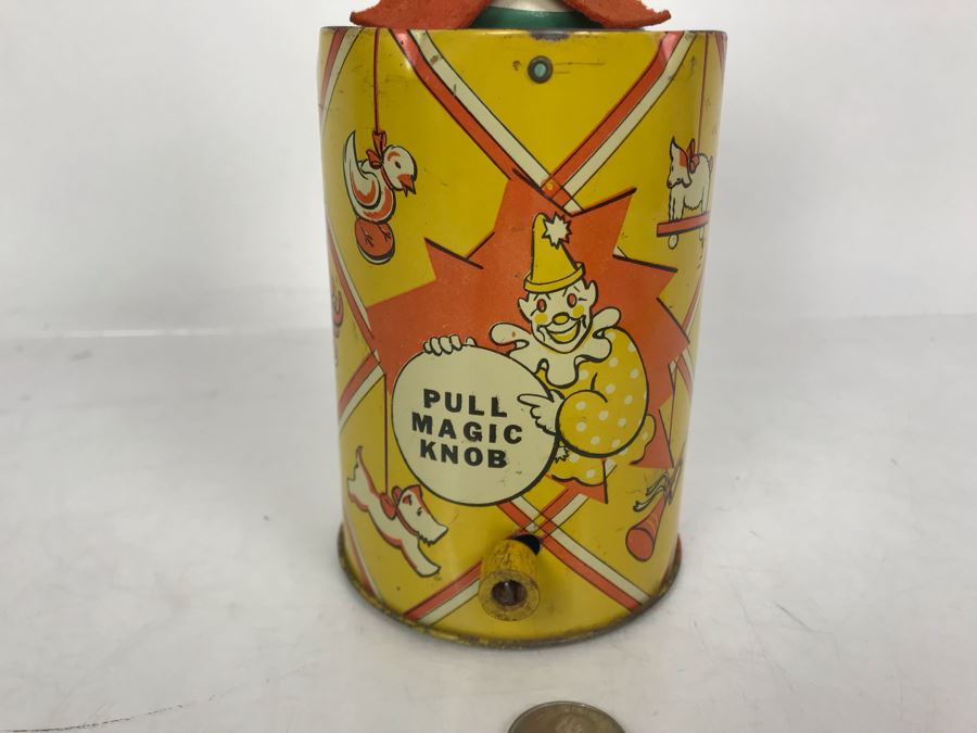 Vintage Pop-Up Clown In A Can Pull Magic Knob From Educational Crafts Co New York NY [Photo 3]