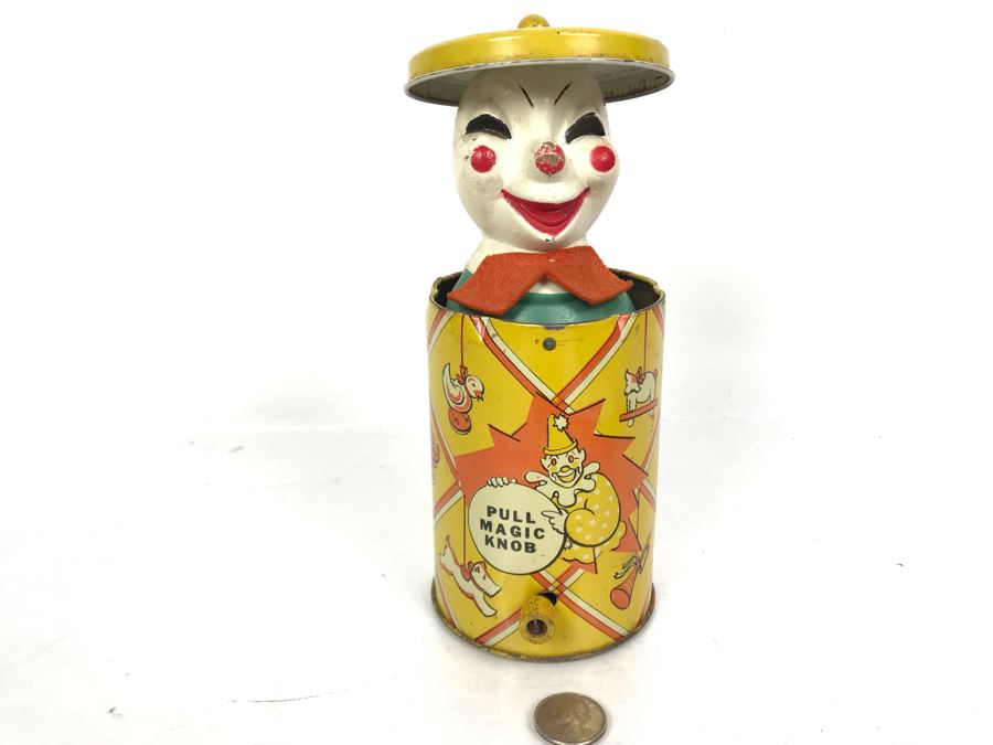 Vintage Pop-Up Clown In A Can Pull Magic Knob From Educational Crafts Co New York NY