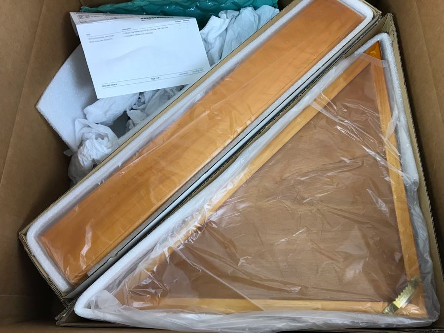 New In Box Officers Flag Oak Display Case With Pedestal For 5ft X 9.5ft Flag [Photo 2]