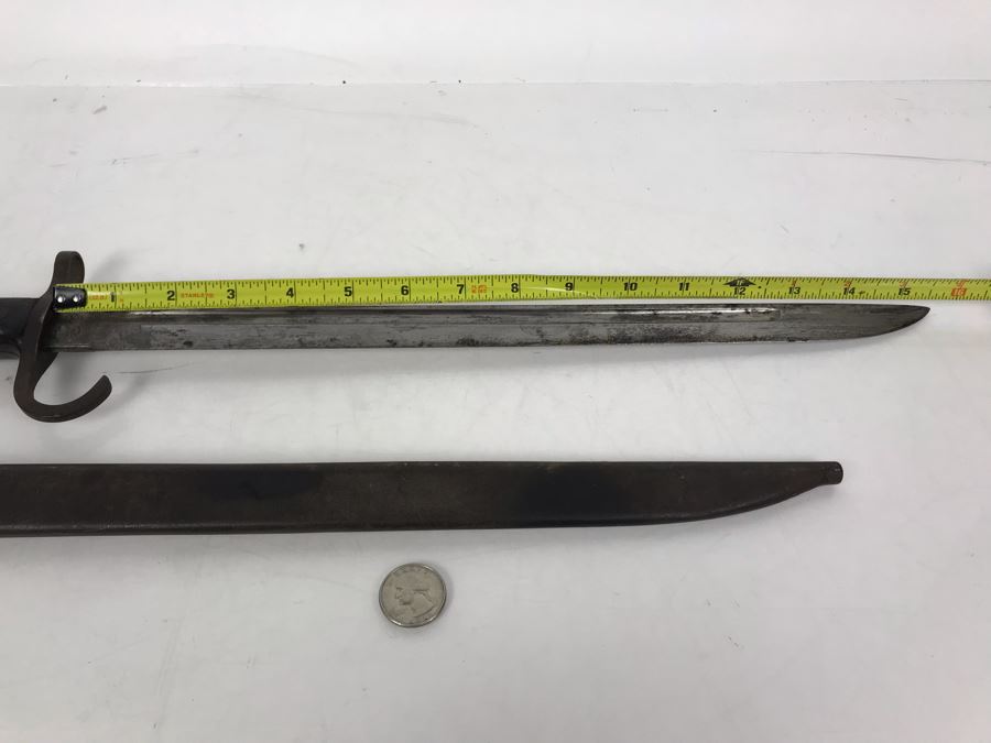 WWII Era Japanese Kokura Bayonet Dagger Fighting Knife With Scabbard [Photo 23]