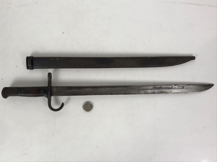 WWII Era Japanese Kokura Bayonet Dagger Fighting Knife With Scabbard [Photo 6]