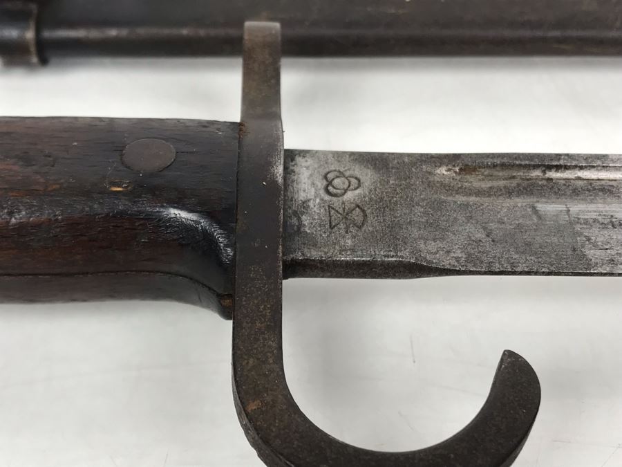 WWII Era Japanese Kokura Bayonet Dagger Fighting Knife With Scabbard [Photo 10]