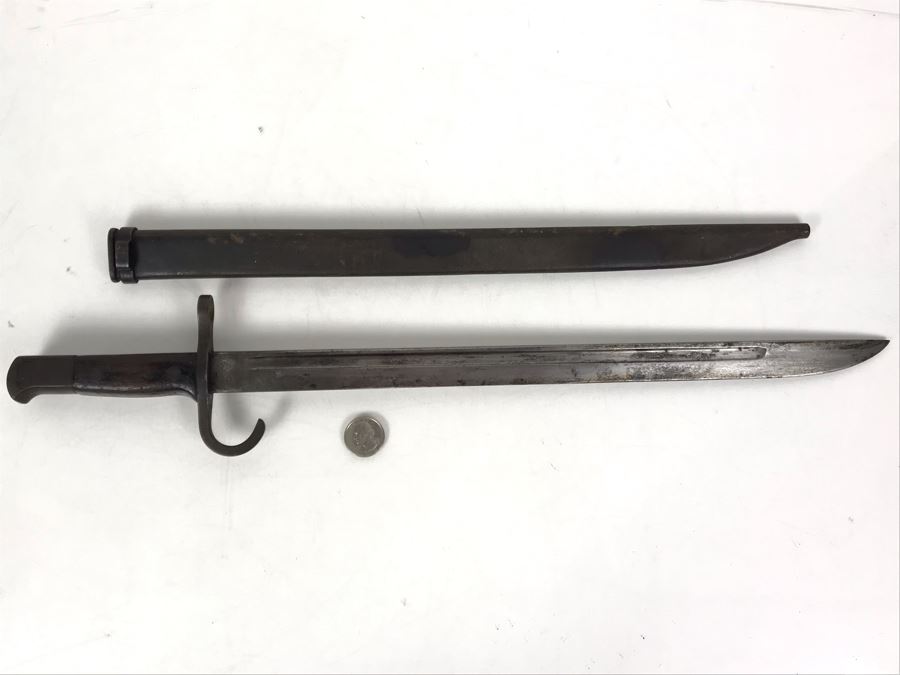 WWII Era Japanese Kokura Bayonet Dagger Fighting Knife With Scabbard [Photo 4]