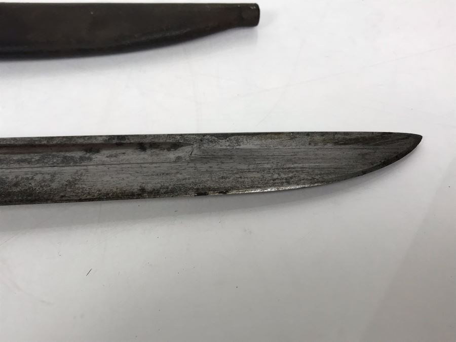 WWII Era Japanese Kokura Bayonet Dagger Fighting Knife With Scabbard [Photo 12]