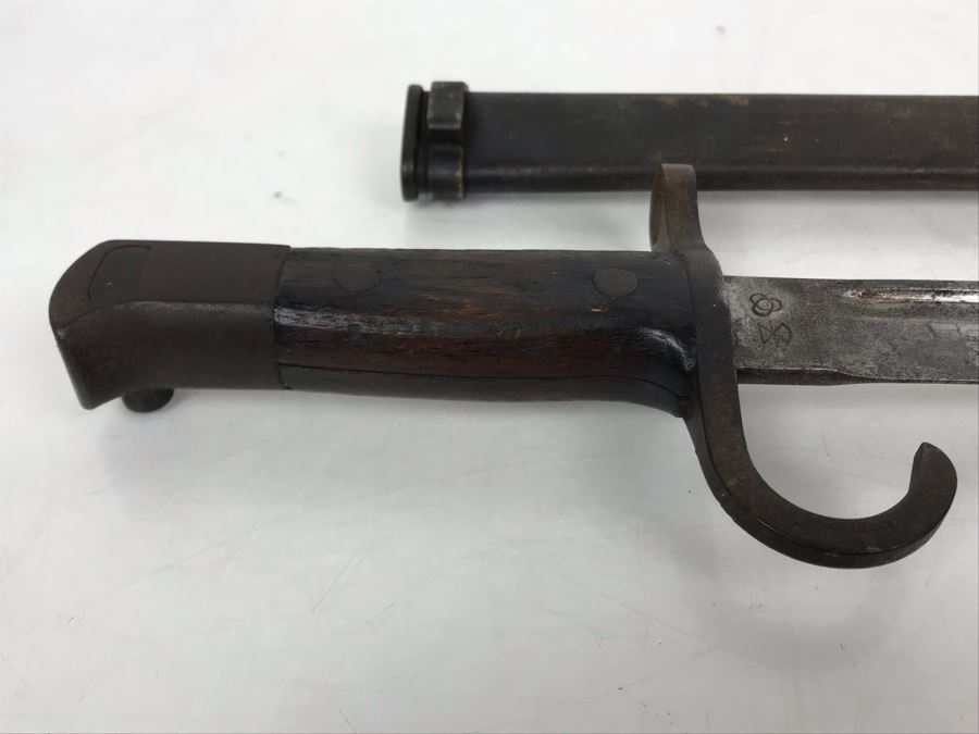 WWII Era Japanese Kokura Bayonet Dagger Fighting Knife With Scabbard [Photo 8]