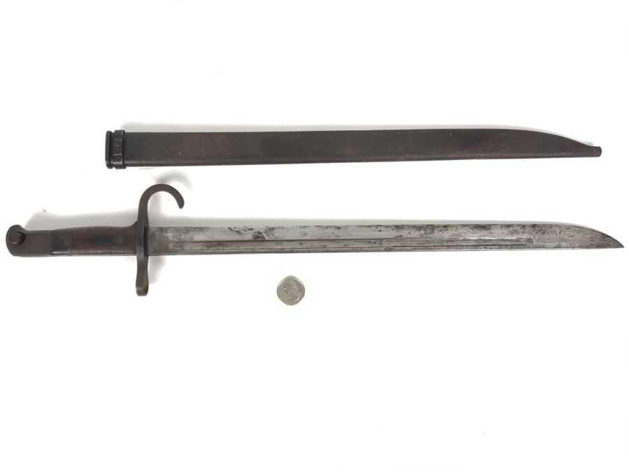 WWII Era Japanese Kokura Bayonet Dagger Fighting Knife With Scabbard [Photo 17]