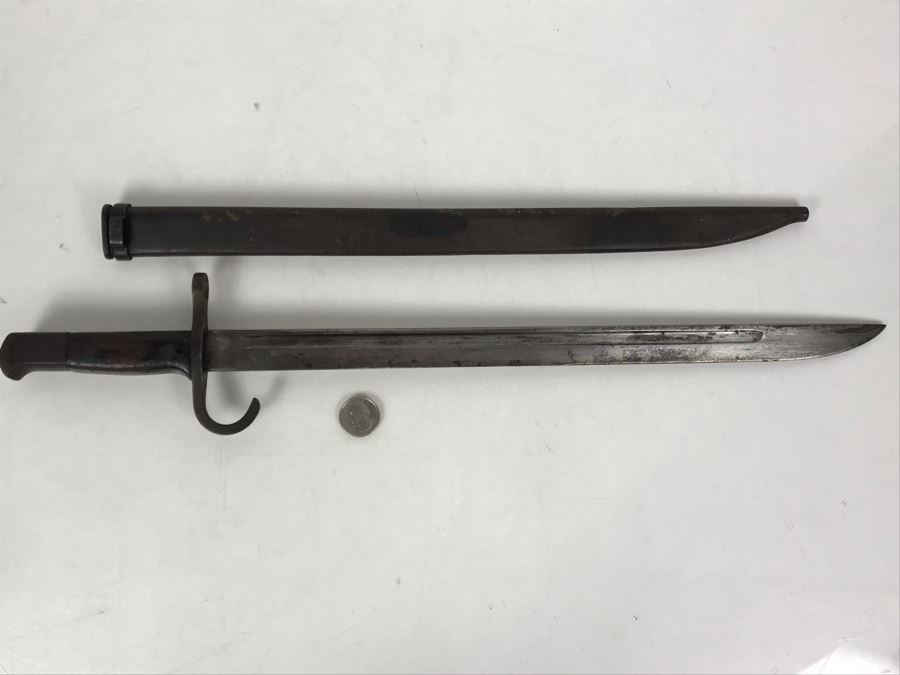WWII Era Japanese Kokura Bayonet Dagger Fighting Knife With Scabbard [Photo 5]