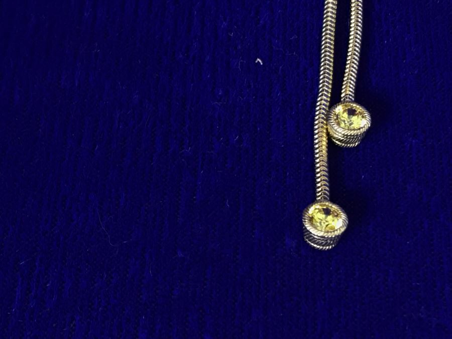 Judith Ripka Sterling And 14K Gold Clad Gemstone Lionel Lion Pendant Necklace Retails $758 [Photo 14]