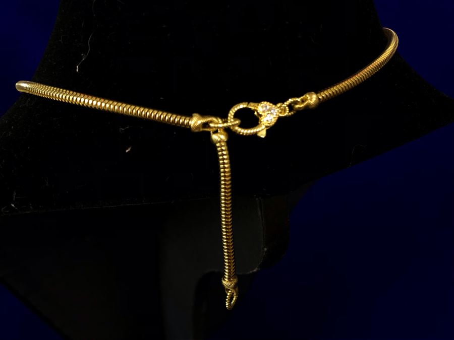 Judith Ripka Sterling And 14K Gold Clad Gemstone Lionel Lion Pendant Necklace Retails $758 [Photo 4]