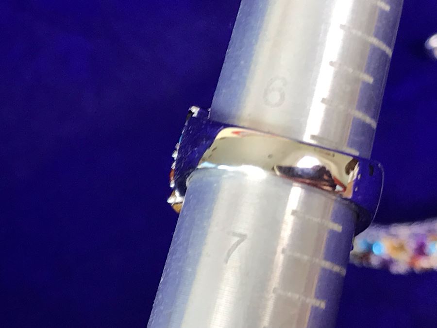 Sterling Silver With Gemstones Jewelry Set With Sterling Silver Bracelet, Matching Ring Size 6.5 And Matching Earrings 39.8g TW [Photo 12]