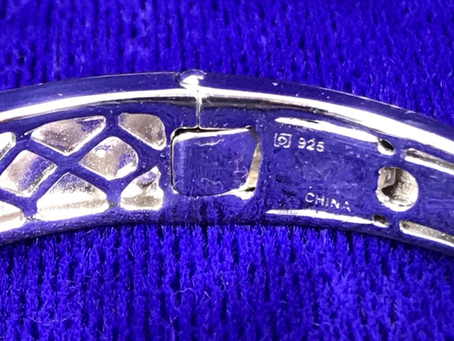 Sterling Silver With Gemstones Jewelry Set With Sterling Silver Bracelet, Matching Ring Size 6.5 And Matching Earrings 39.8g TW [Photo 8]