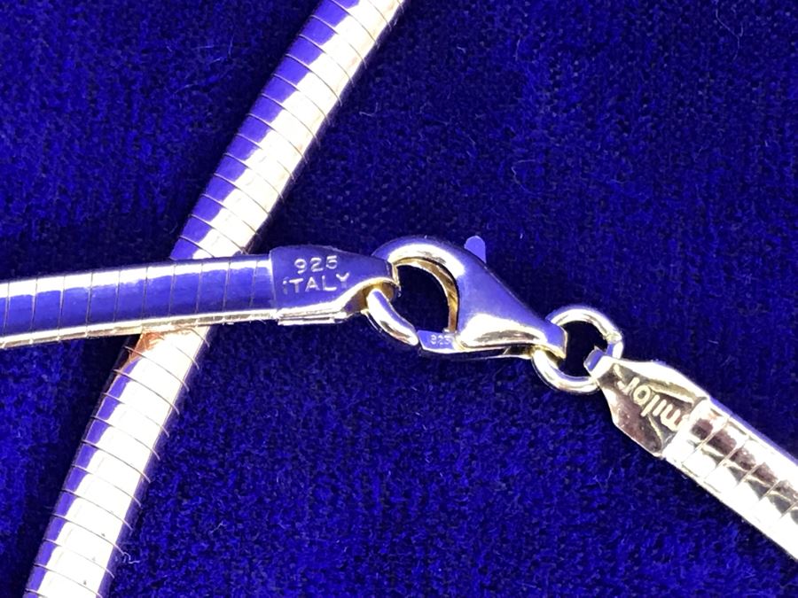 (3) New Sterling Silver Milor Italy Necklaces 62g TW [Photo 7]