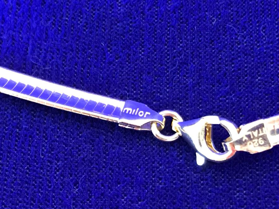 (3) New Sterling Silver Milor Italy Necklaces 62g TW [Photo 6]