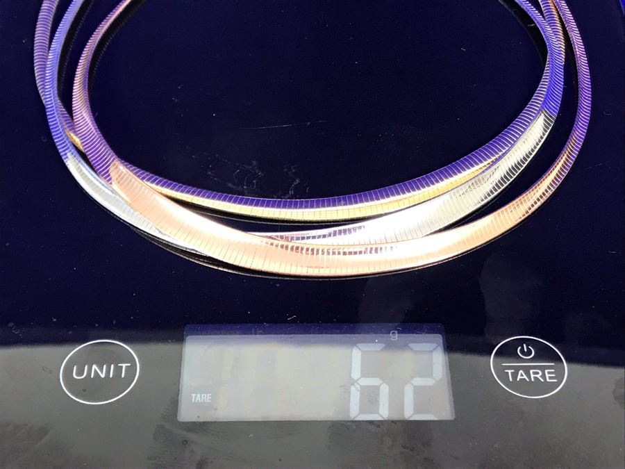 (3) New Sterling Silver Milor Italy Necklaces 62g TW [Photo 8]