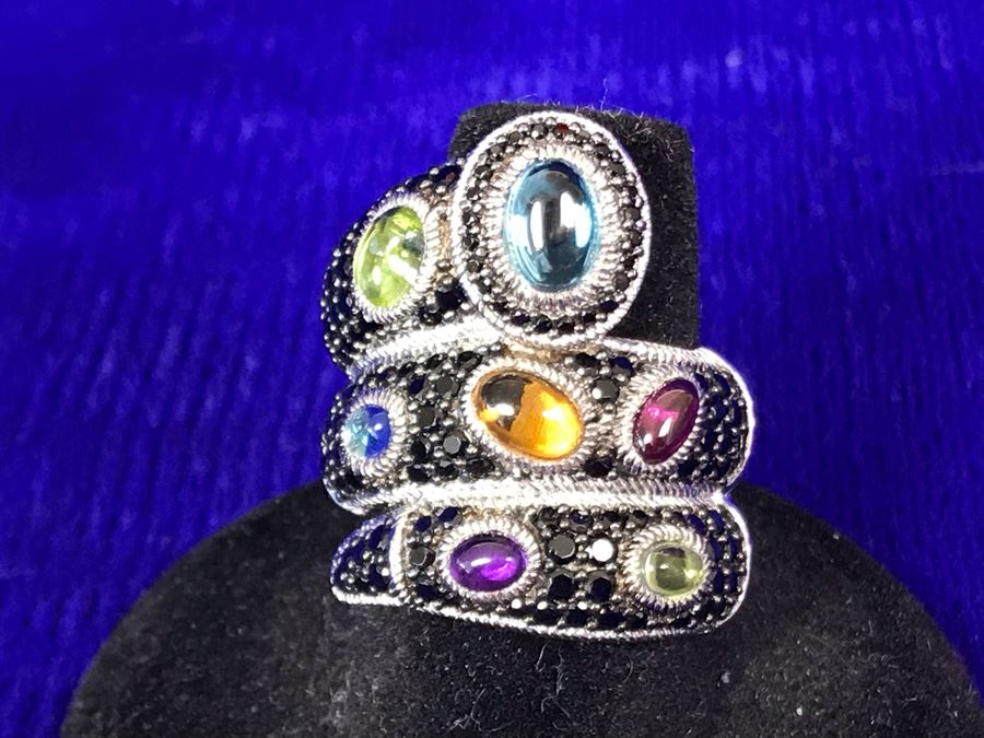 Pair Of Judith Ripka Rings Size 8 34.9g TW [Photo 10]