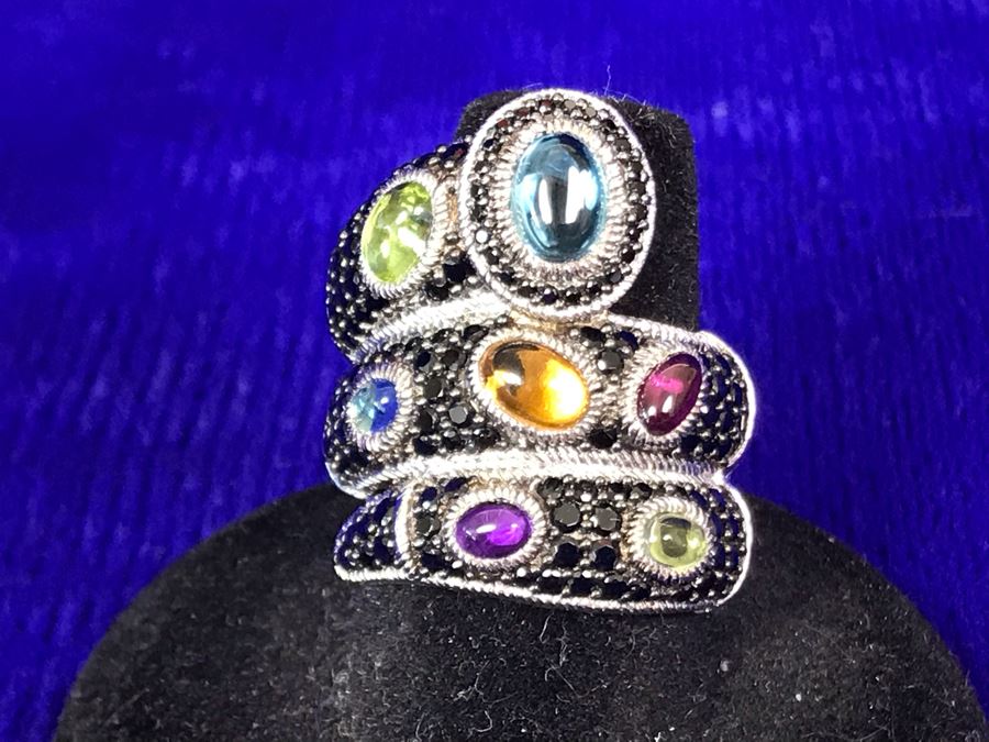 Pair Of Judith Ripka Rings Size 8 34.9g TW [Photo 9]