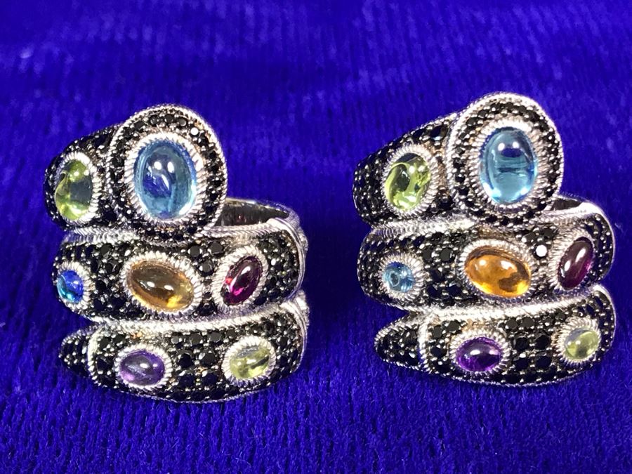 Pair Of Judith Ripka Rings Size 8 34.9g TW [Photo 2]