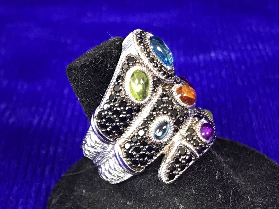 Pair Of Judith Ripka Rings Size 8 34.9g TW [Photo 11]