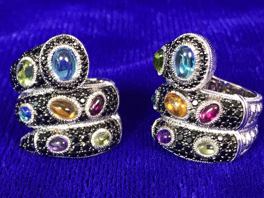 Pair Of Judith Ripka Rings Size 8 34.9g TW [Photo 5]