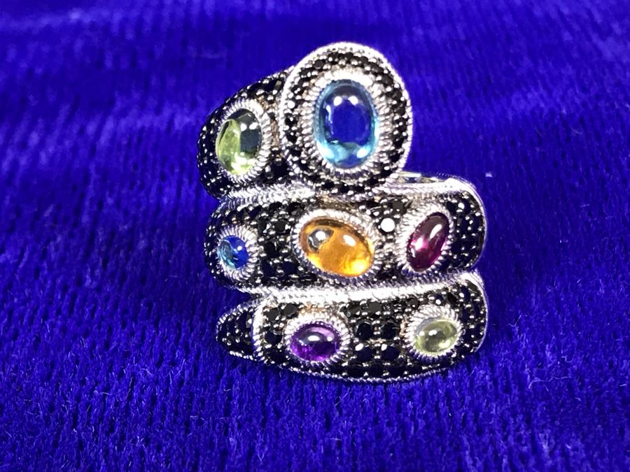 Pair Of Judith Ripka Rings Size 8 34.9g TW [Photo 13]