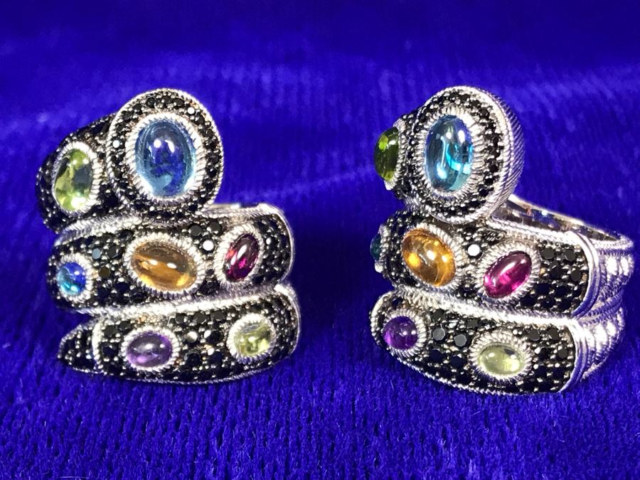Pair Of Judith Ripka Rings Size 8 34.9g TW [Photo 6]