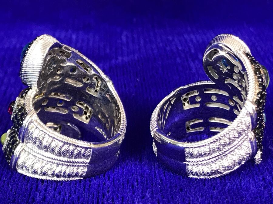 Pair Of Judith Ripka Rings Size 8 34.9g TW [Photo 18]
